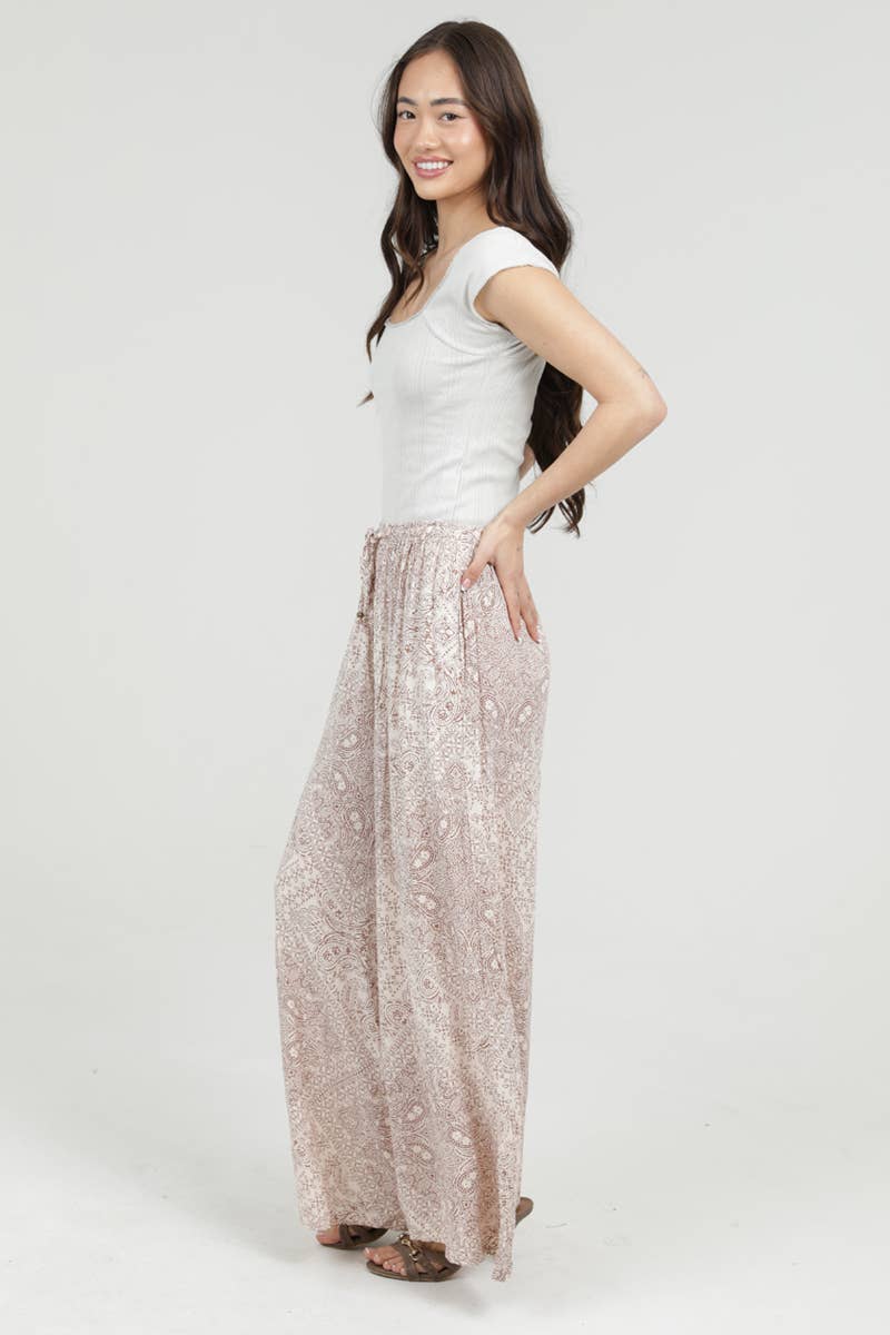 WIDE LEG PANTS WITH ELASTIC DRAWSTRING