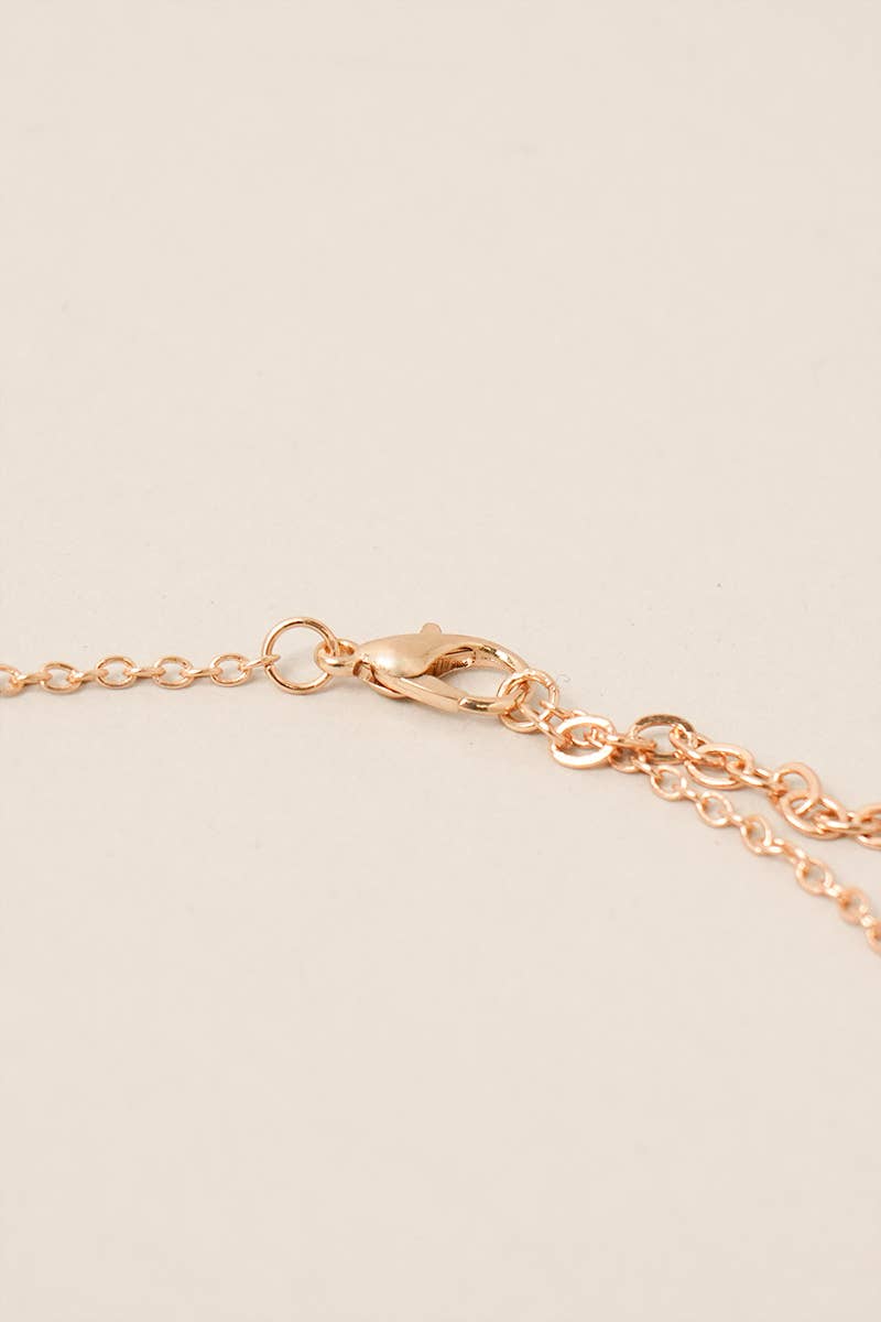Moon Shaped Semi-Precious Stone Long Necklaces