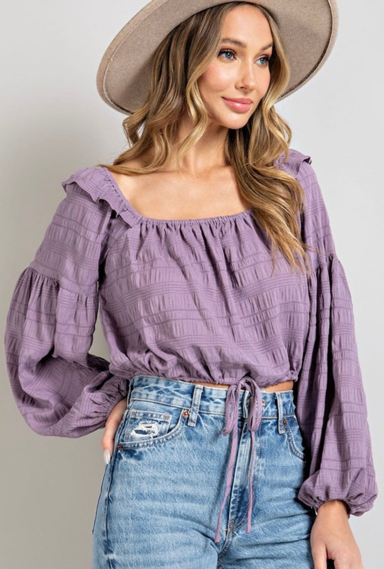 Lavender Ruffle Top