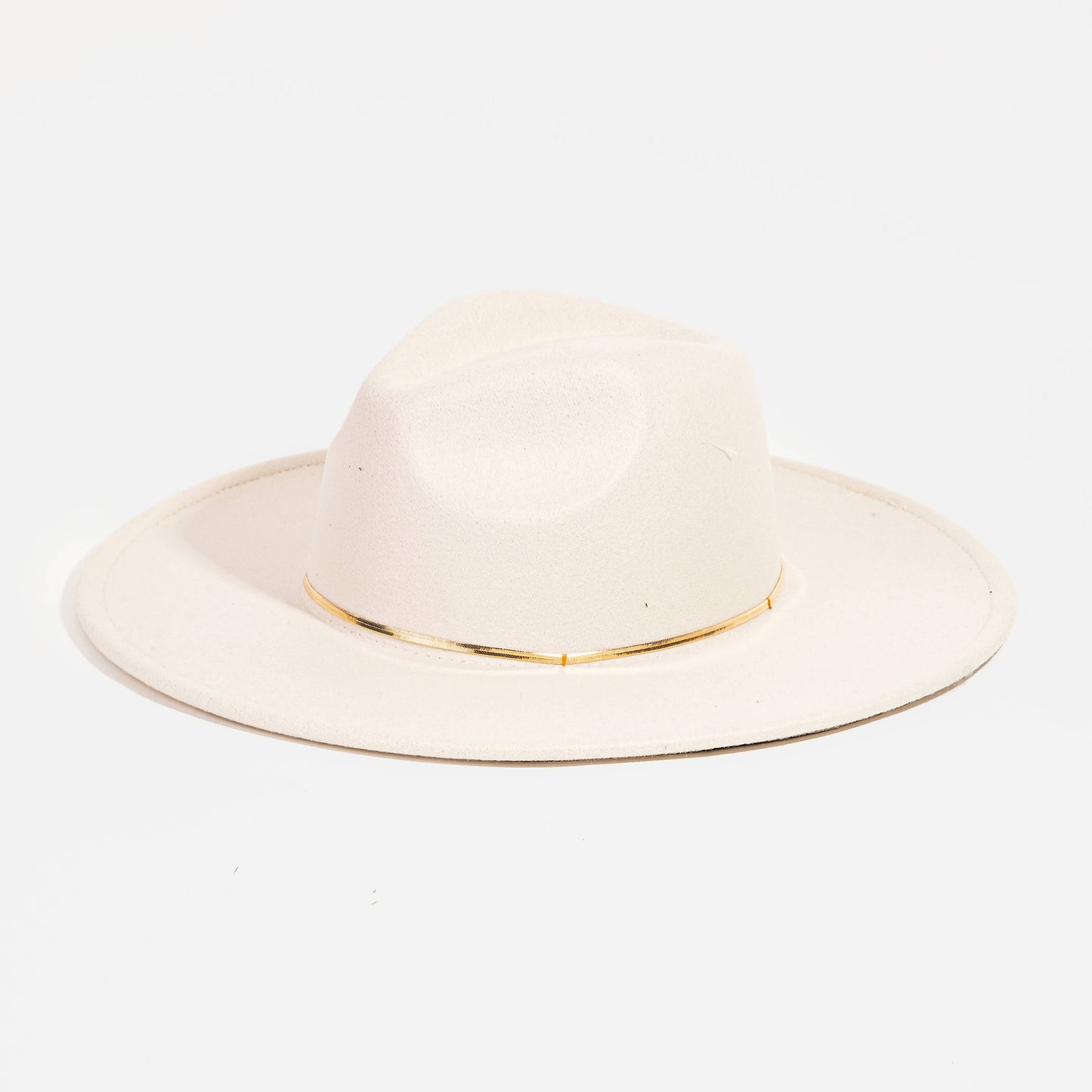 Flat Brim Herringbone Chain Fedora Fashion Hat