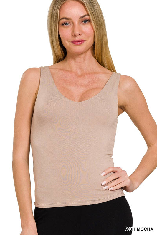 Double Layered V-neck Tank Top