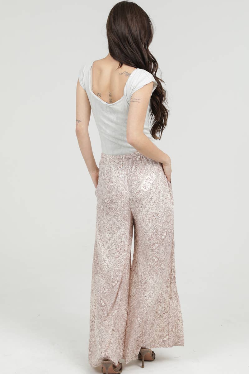 WIDE LEG PANTS WITH ELASTIC DRAWSTRING