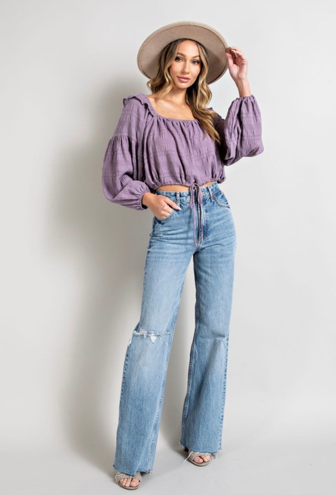 Lavender Ruffle Top