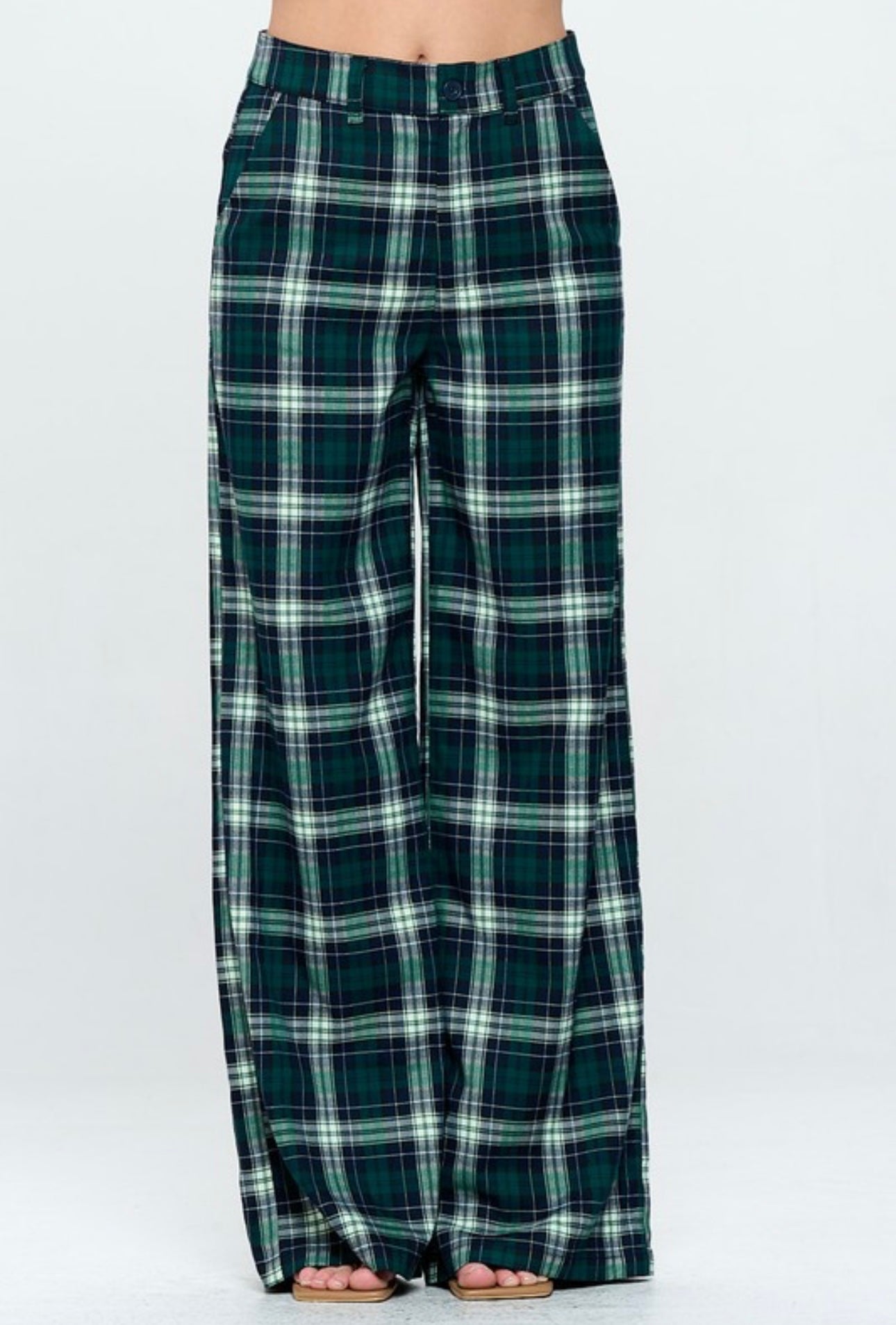 Green Plaid Pant