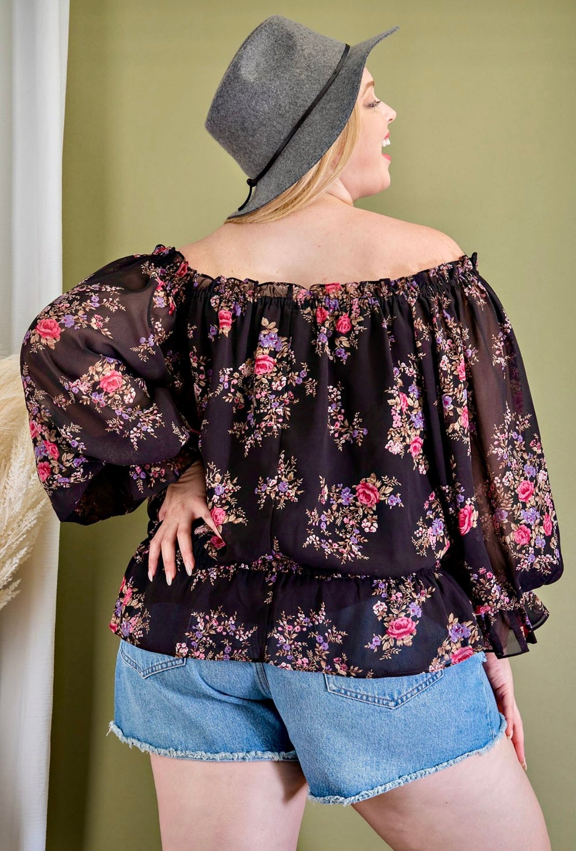 Plus Floral Print Blouse