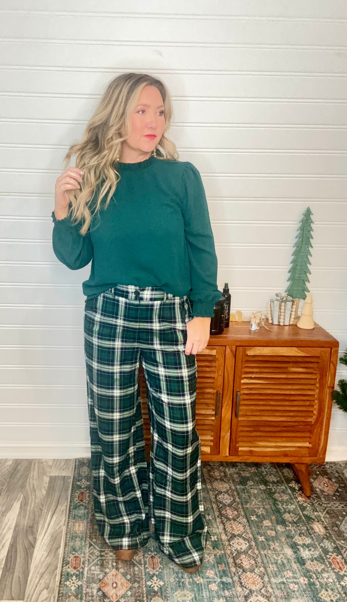 Green Plaid Pant