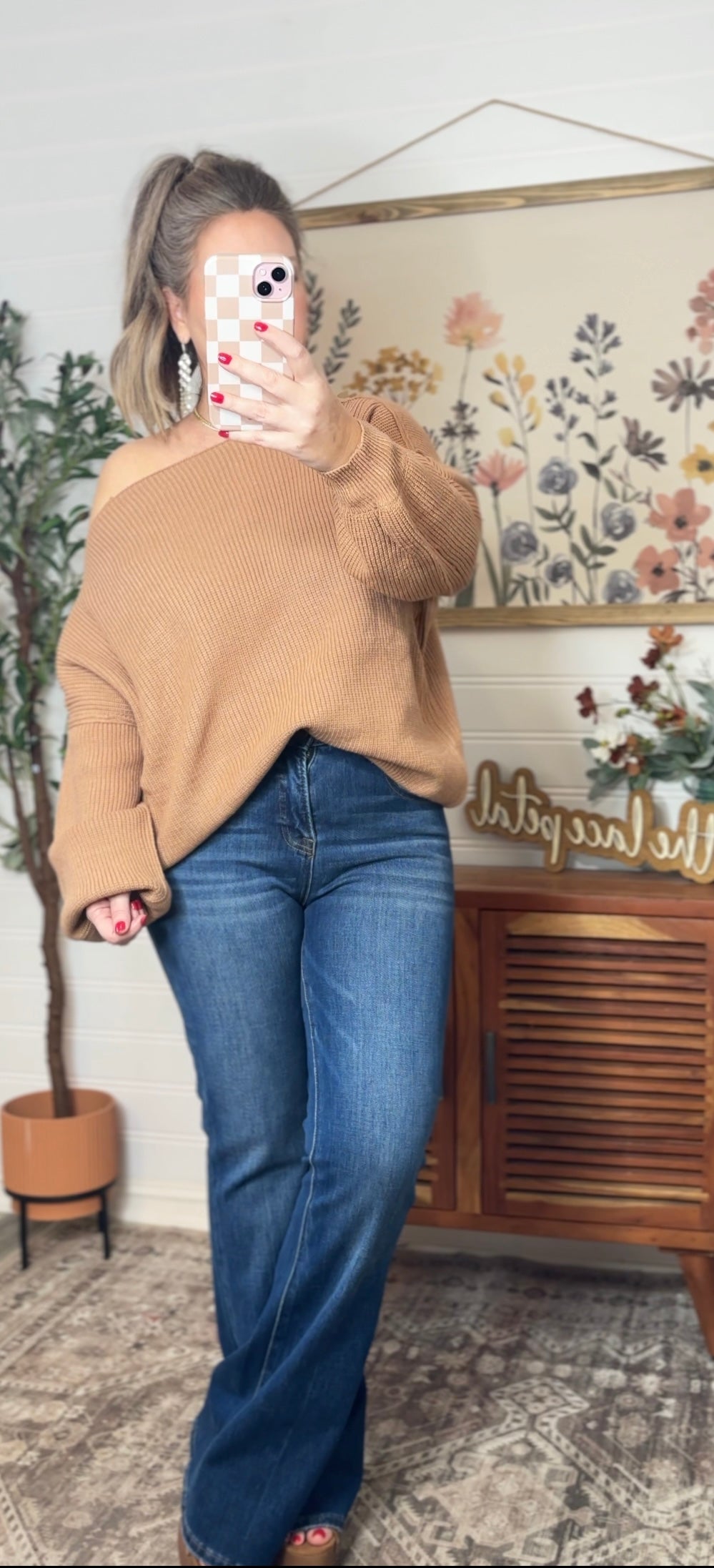 BOAT NECK BUBBLE SLEEVE SWEATER(4 colors)