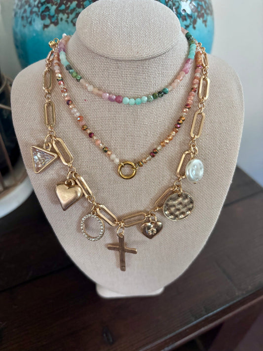 Charm Necklace  Cross
