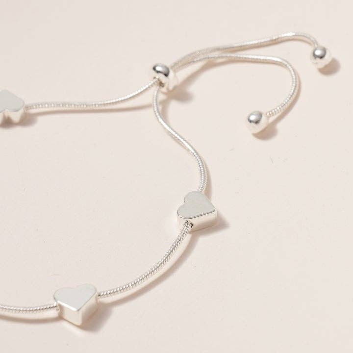 Heart Brass Charm Personalized Pull Tie Bracelet