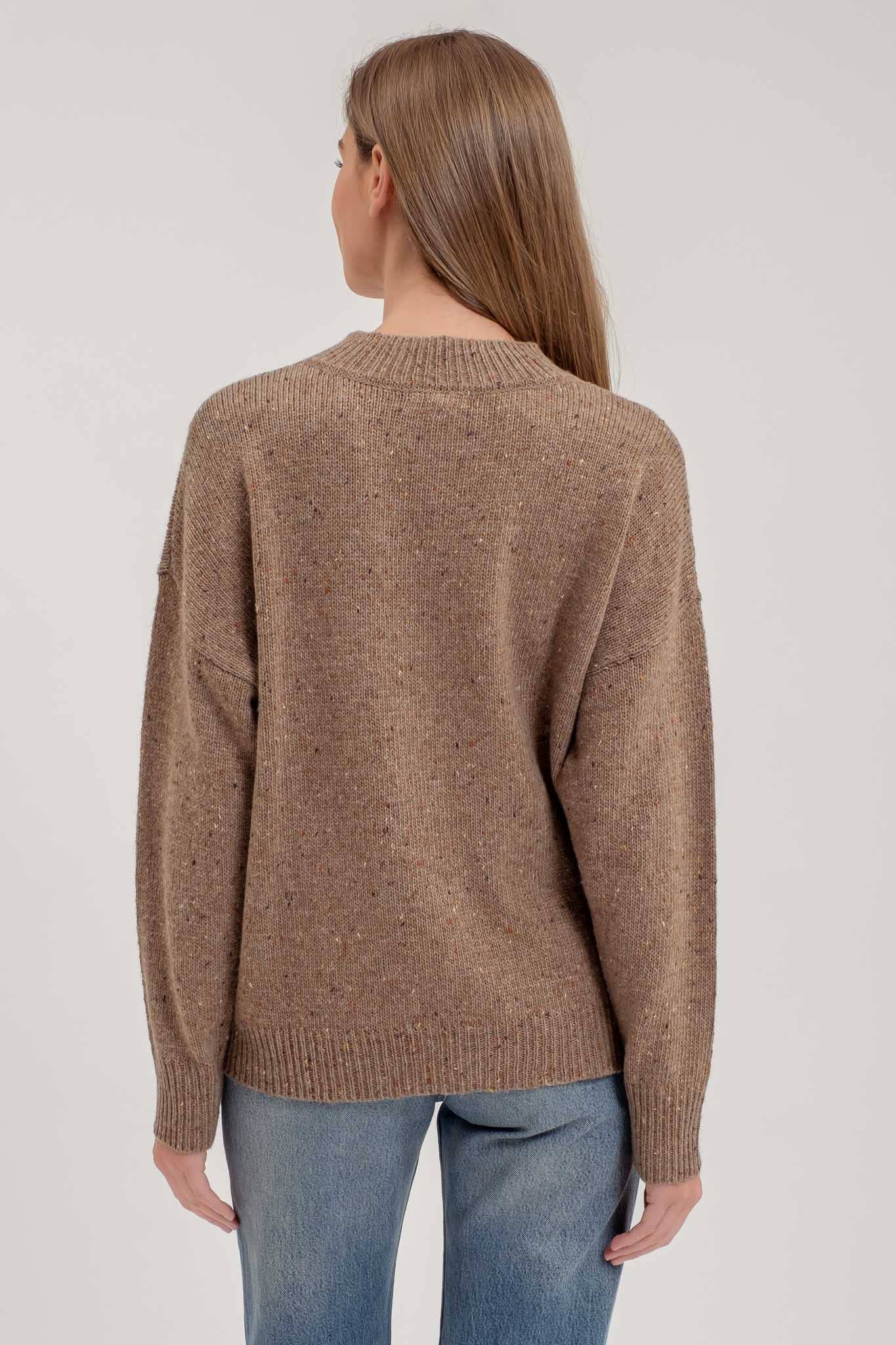 KNIT MOCK NECK LONG SLEEVE SWEATER