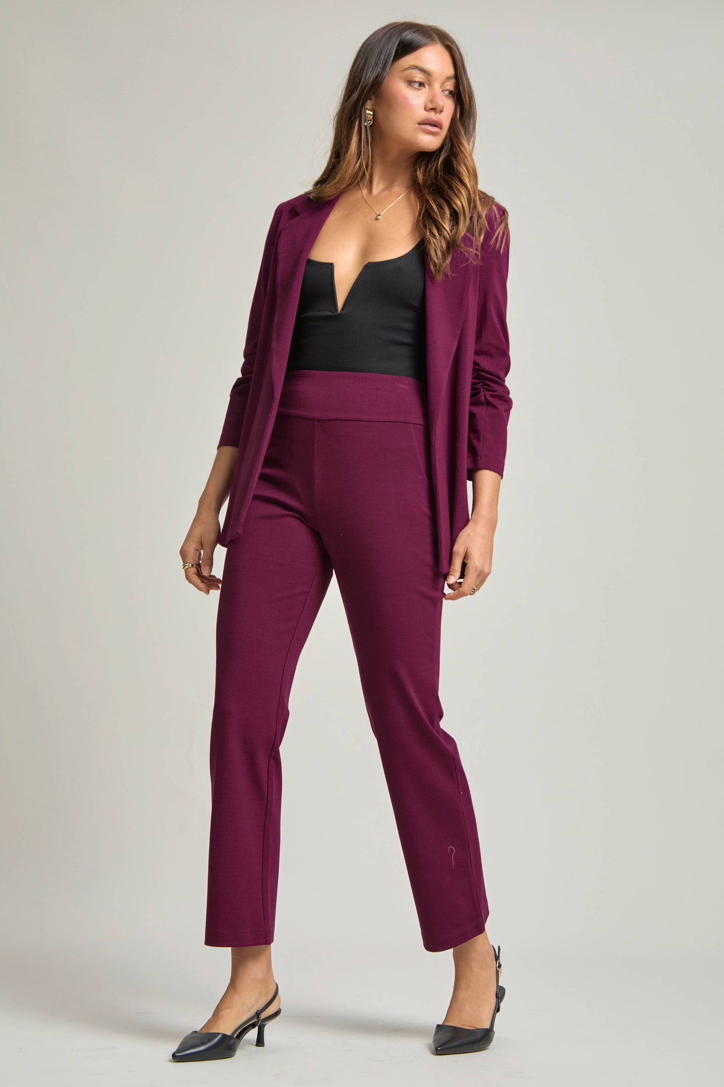 Magic 3/4 Sleeve Blazer-Matching pant see bottoms