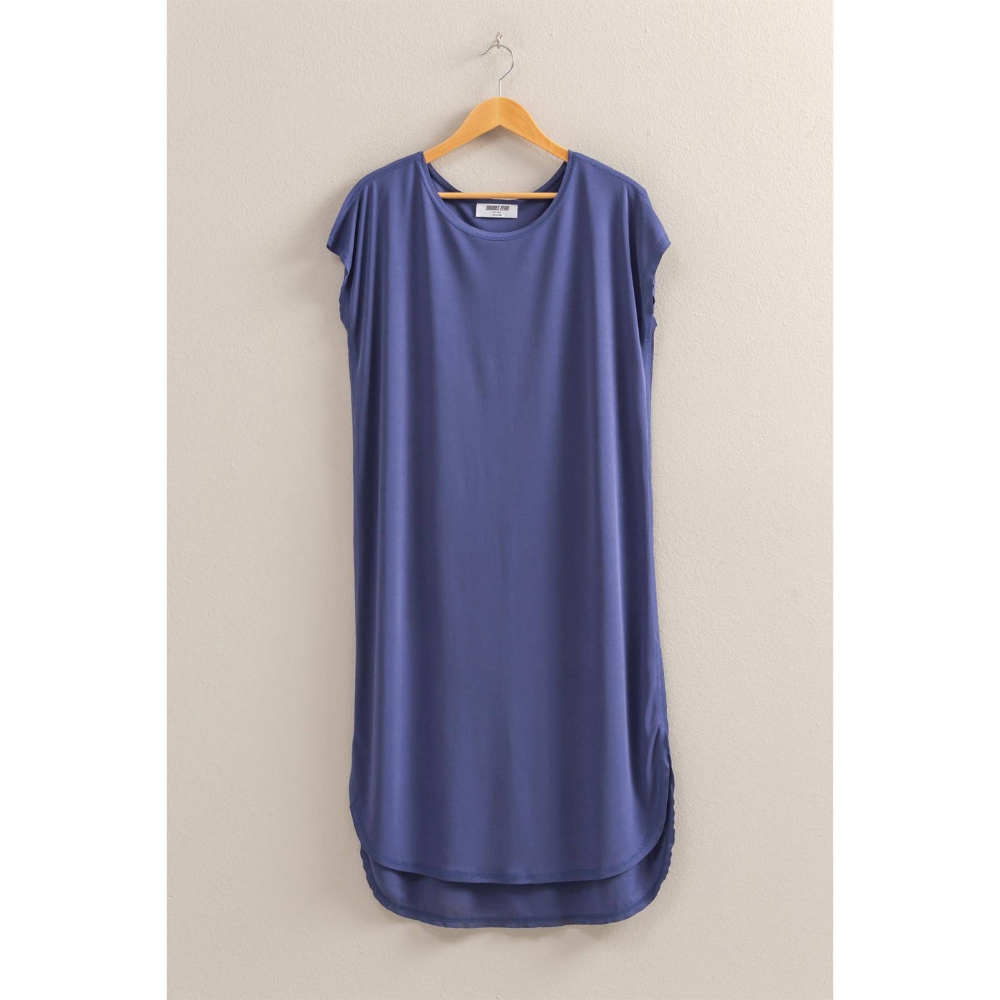 Soft High Low Midi Dress With Round Hem