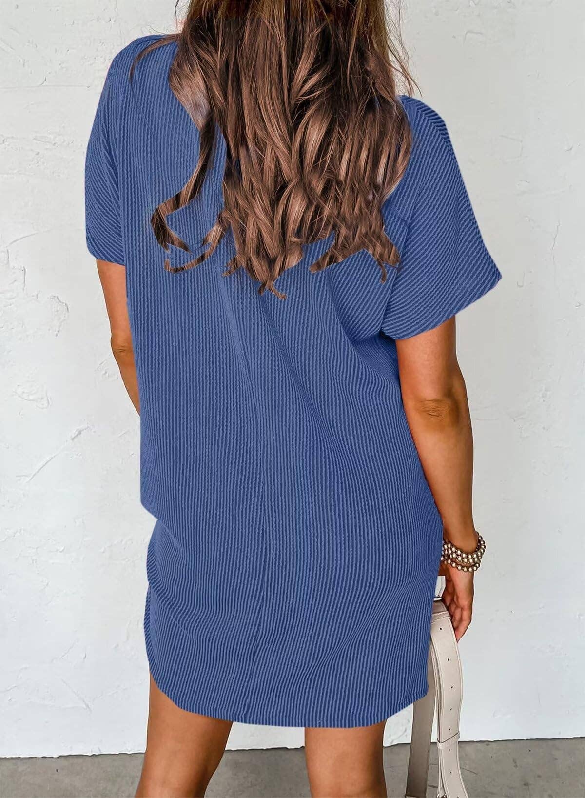 Ribbed T-shirt Dress (With Pockets)