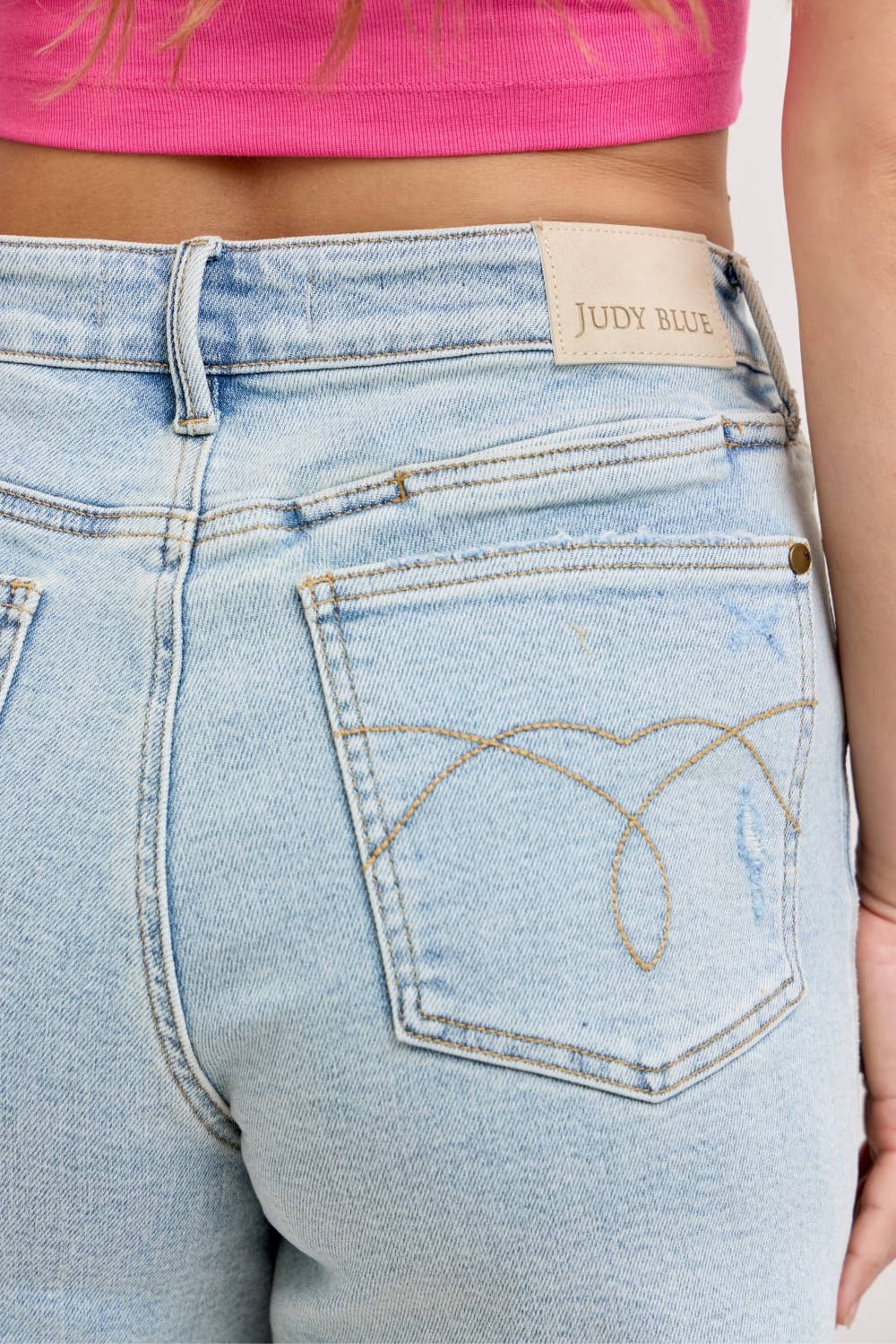 High Waist Judy Blue Rigid Magic Dad Short w/ Cell Phone Back Pkt