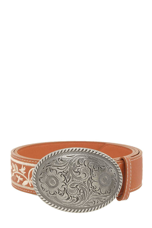 METAL OVAL BUCKLE FLOWER