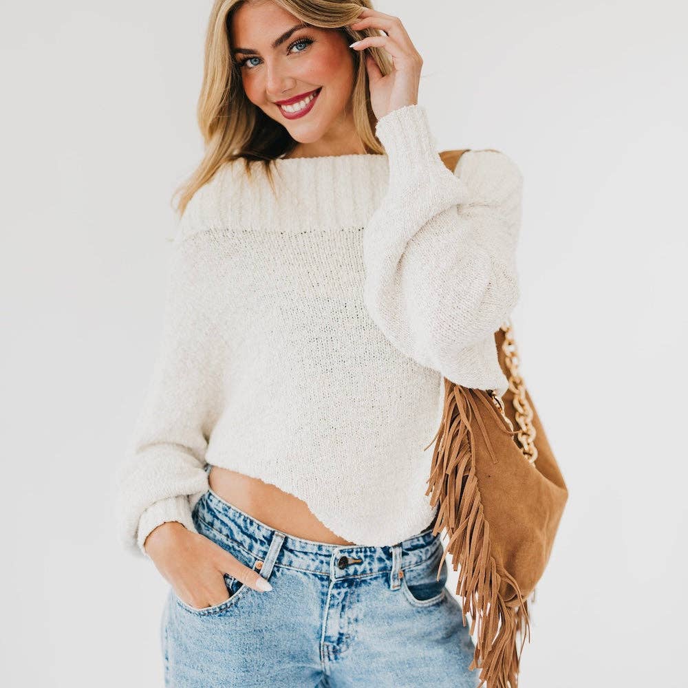 Suede Fringe Slouchy Bag