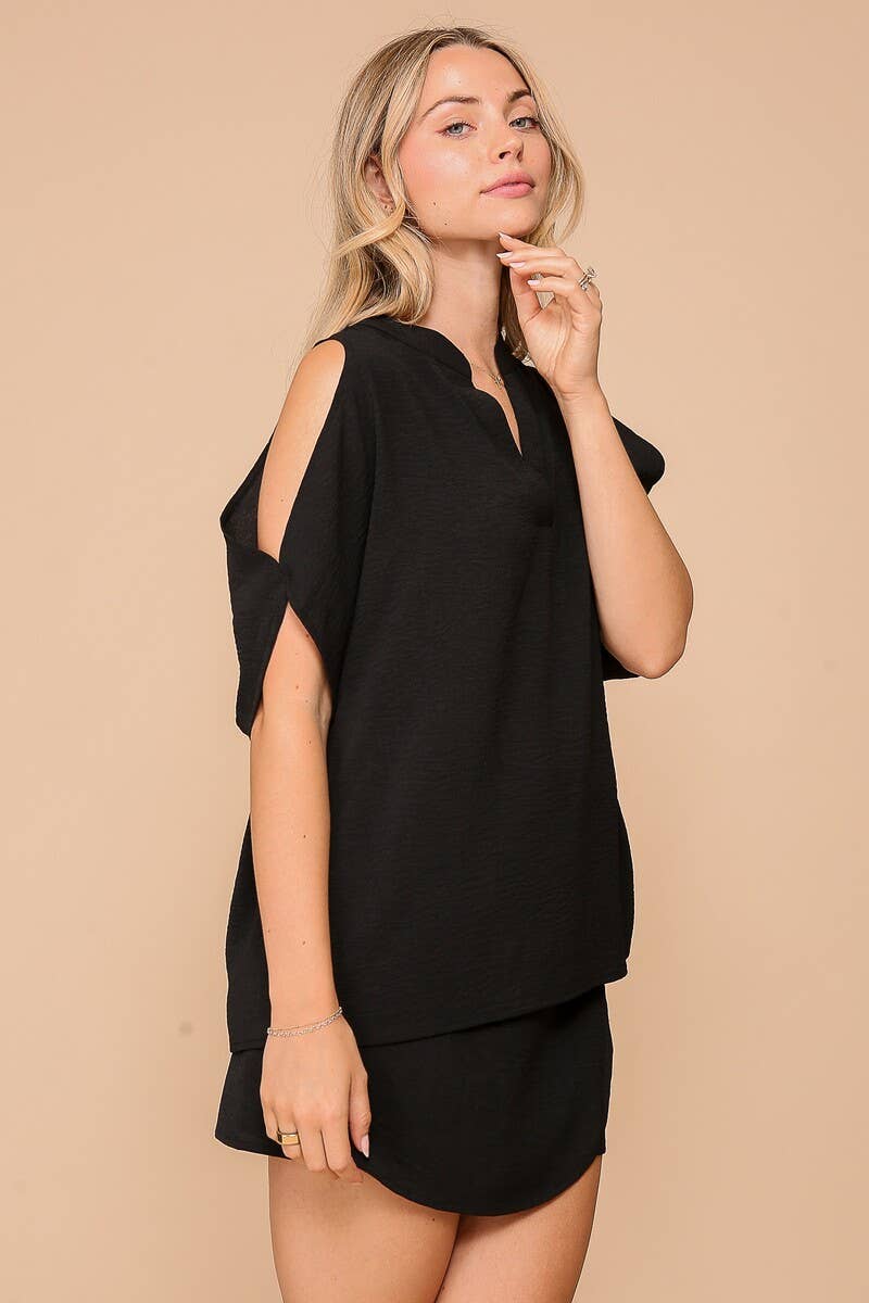 Breezy Airflow Cold Shoulder Tunic Top-Multiple color options