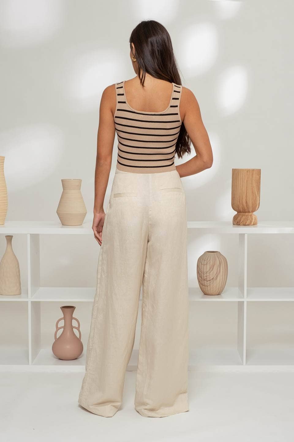 STRIPE SWEATER KNIT TANK TOP