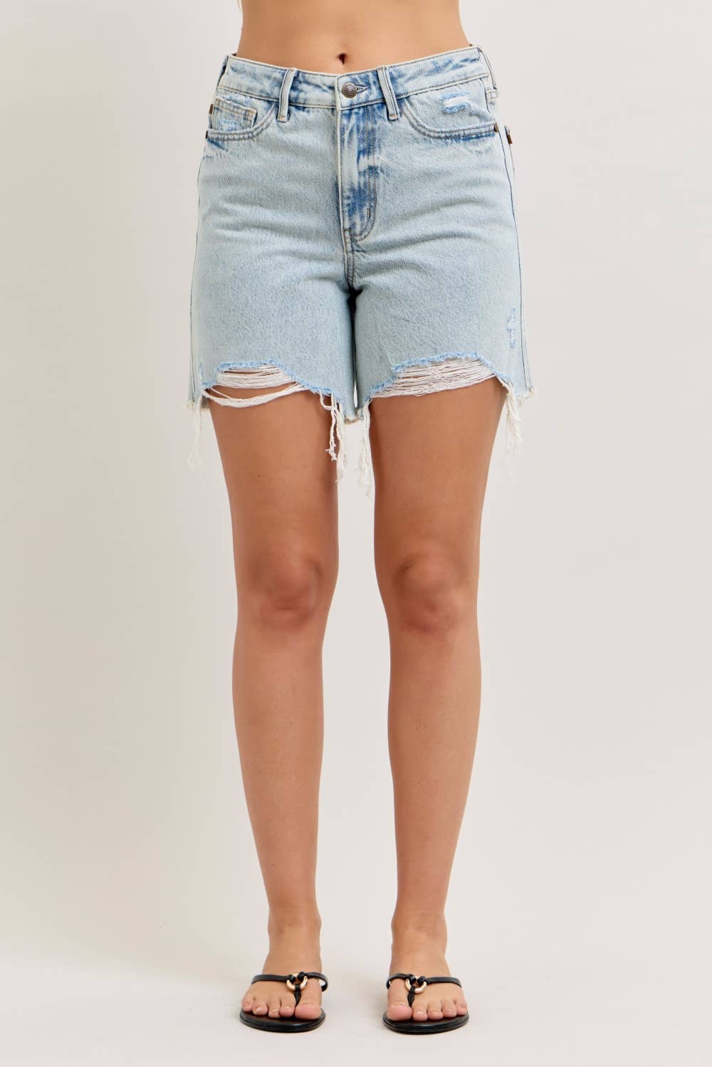 High Waist Judy Blue Rigid Magic Dad Short w/ Cell Phone Back Pkt
