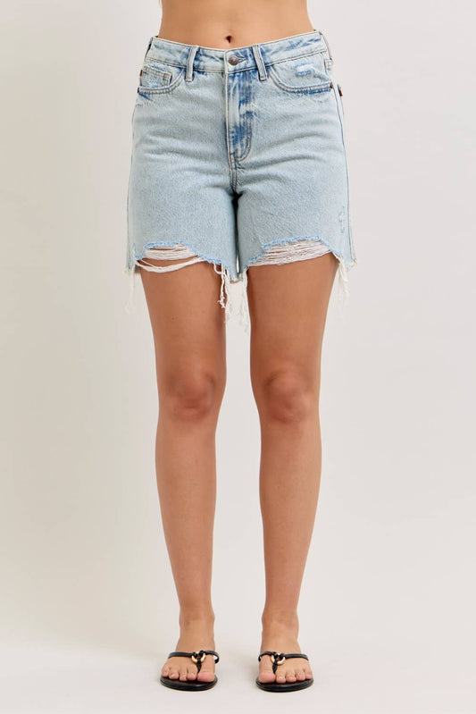 High Waist Judy Blue Rigid Magic Dad Short w/ Cell Phone Back Pkt