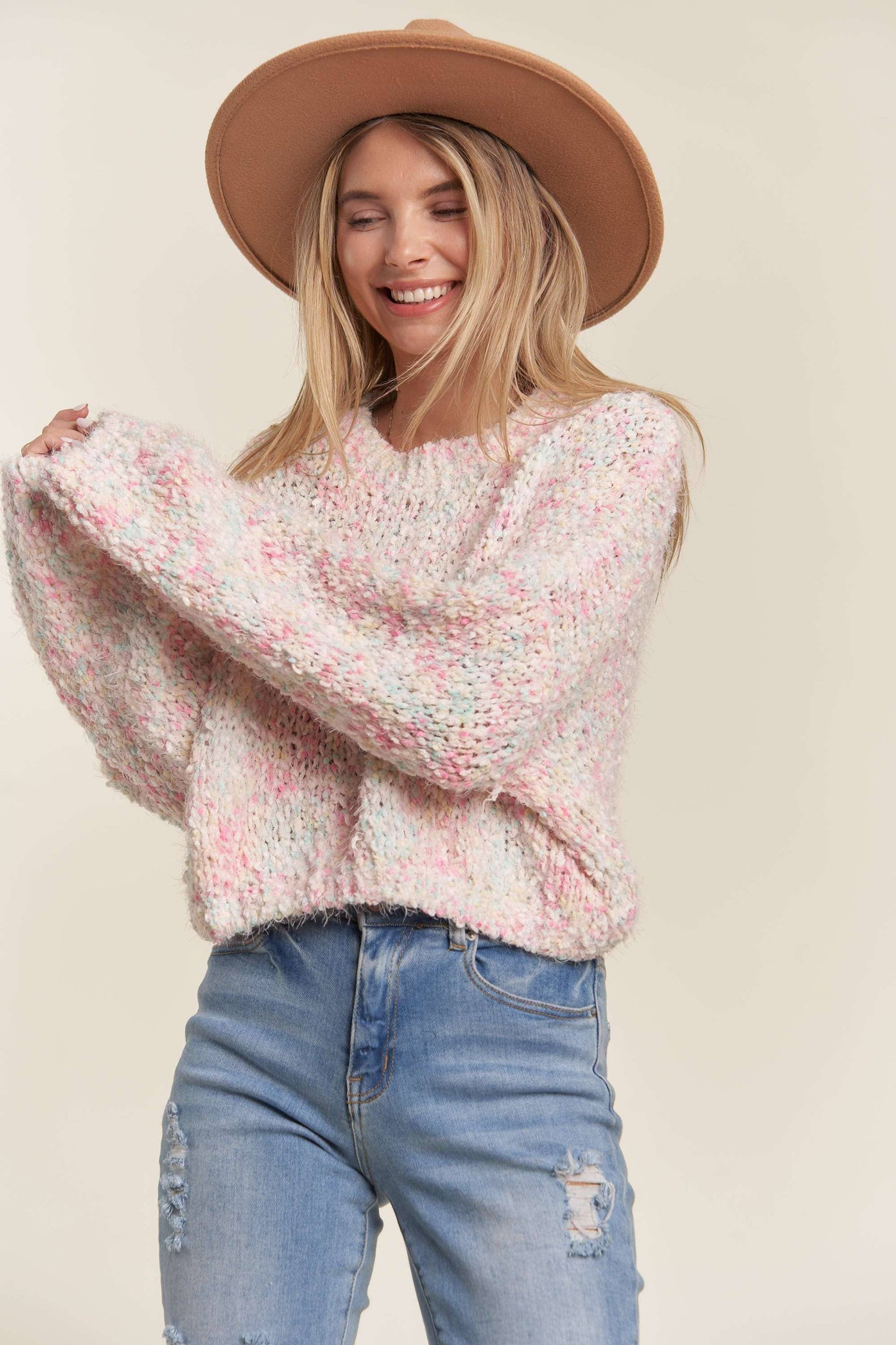 MULTI COLOR CONFETTI SWEATER TOP