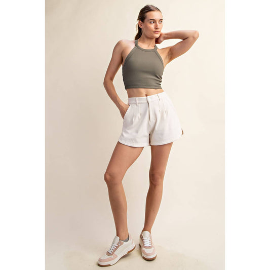 STRETCH COTTON/TWILL SHORTS