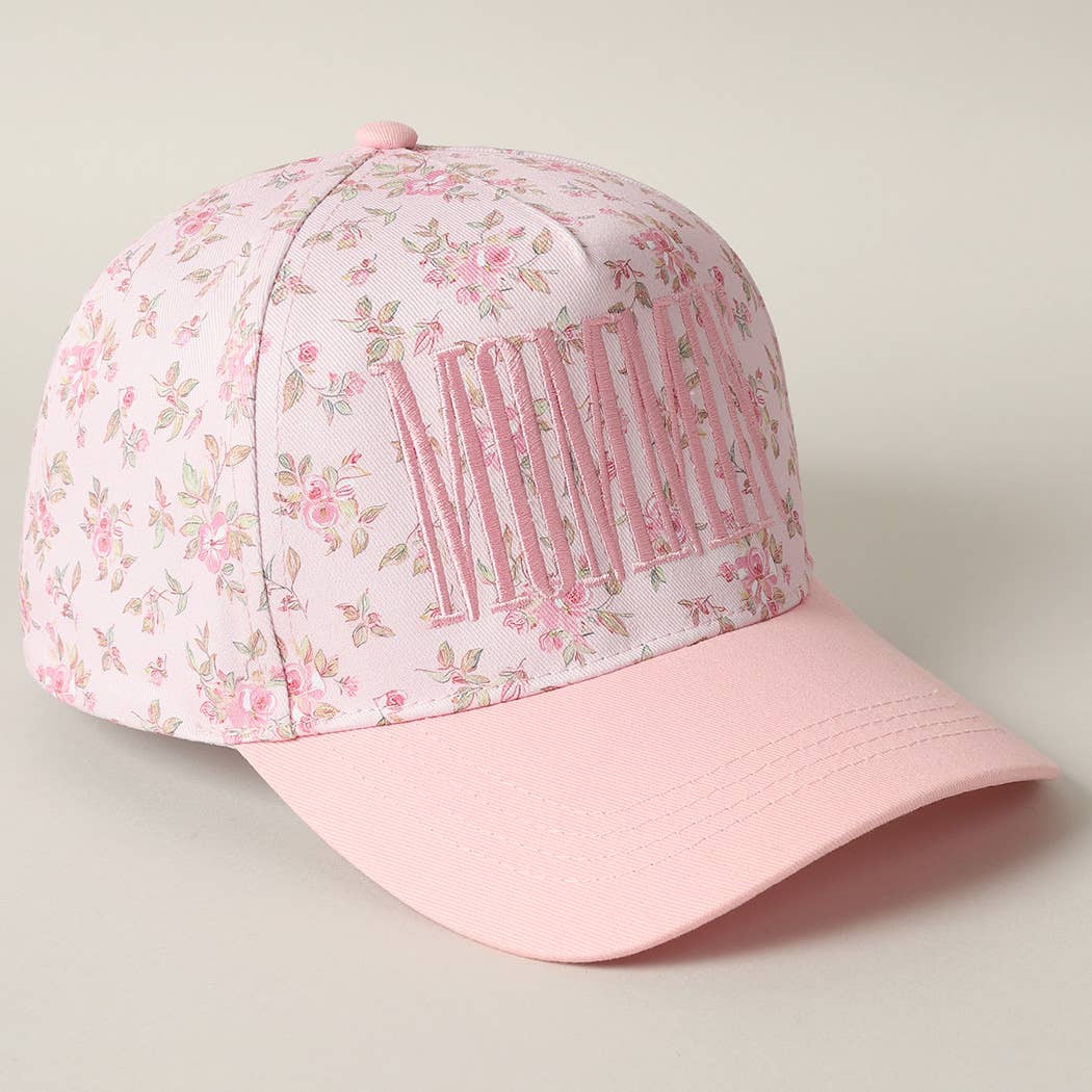 MOMMIN' Embroidered Flower PatternTrucker Hat