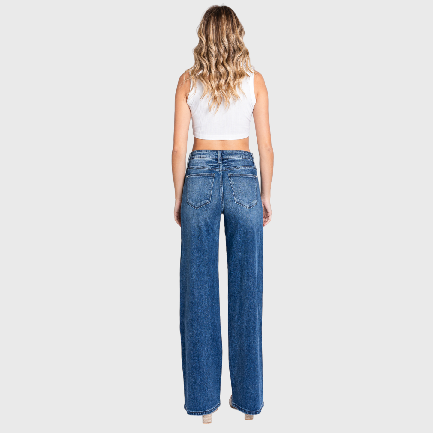 HIGH RISE COMFORT STRETCH WIDE LEG JEANS