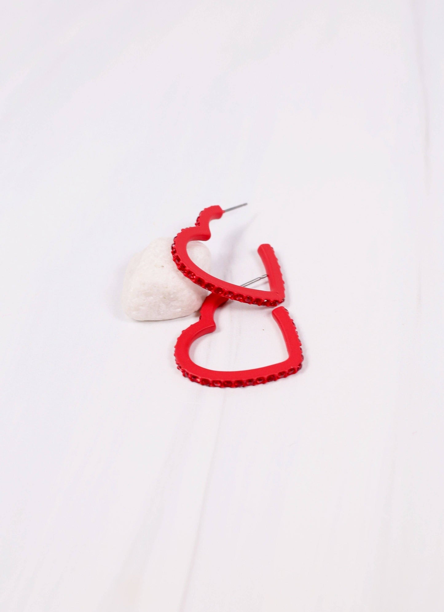 Achy Breaky Heart Hoop Earring RED