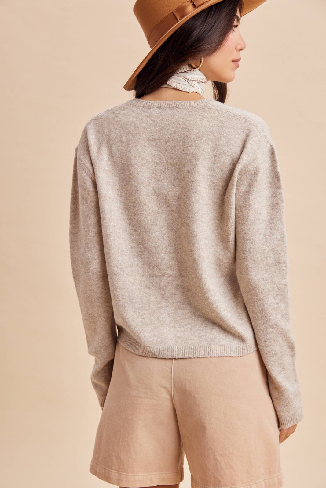 WOOL BLEND KNITTED CARDIGAN