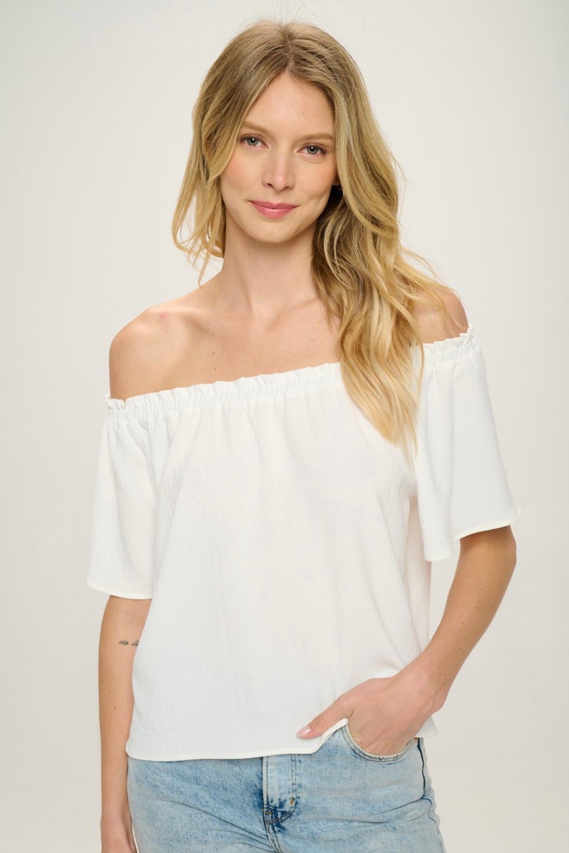 Off Shoulder Woven Top