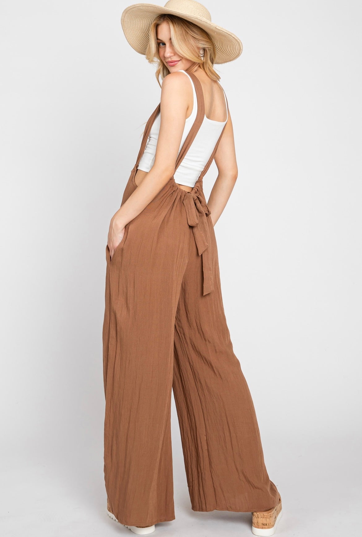 Washed Suspender Style Jumpsuit