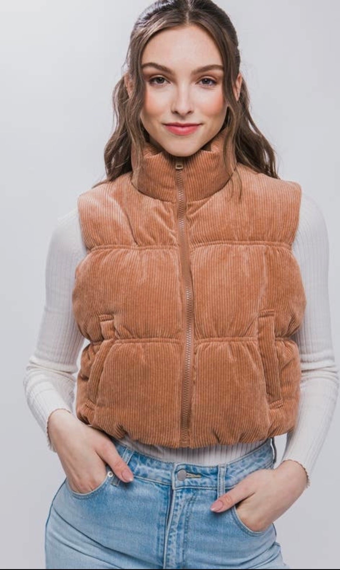 Corduroy Crop Vest