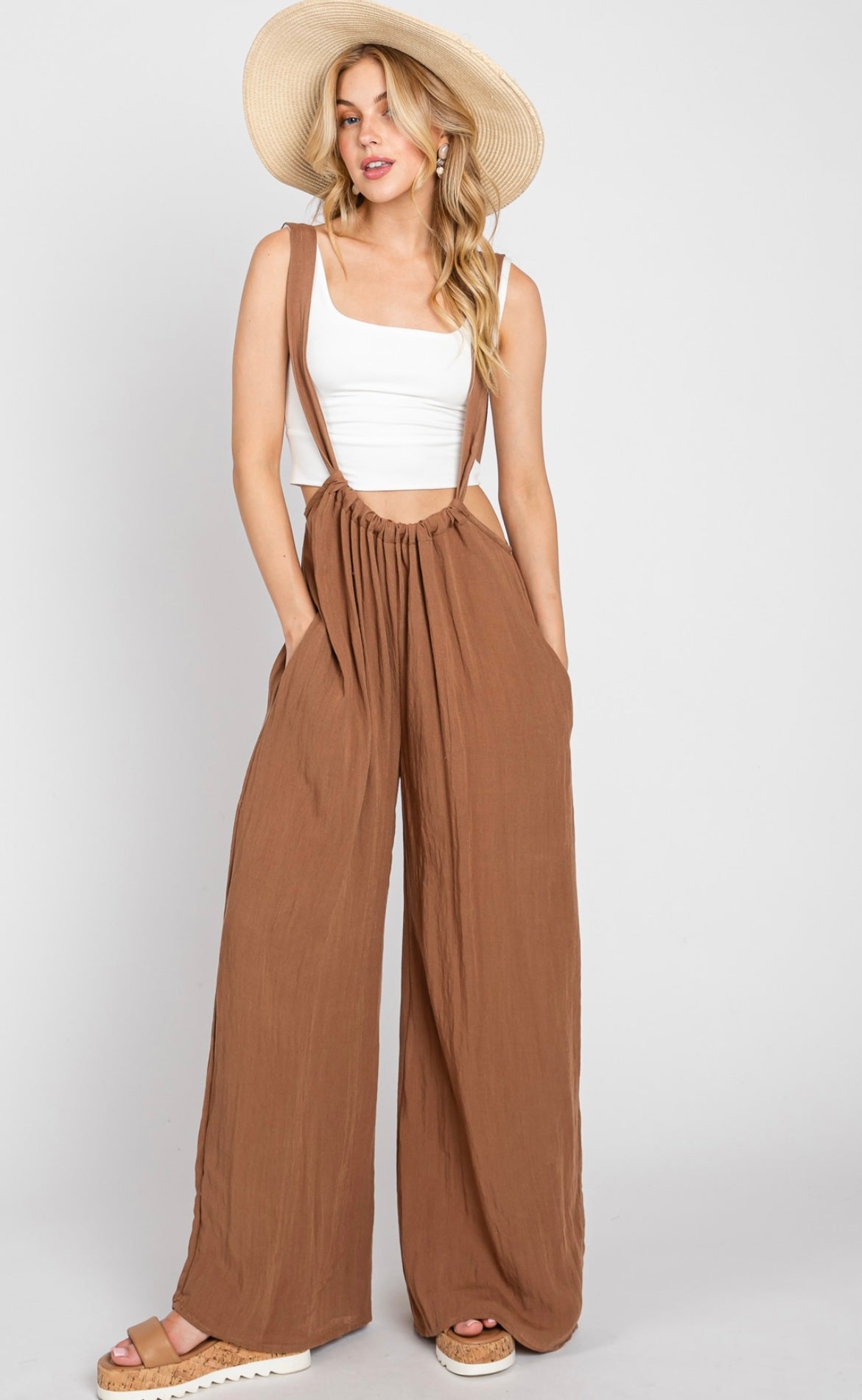 Washed Suspender Style Jumpsuit