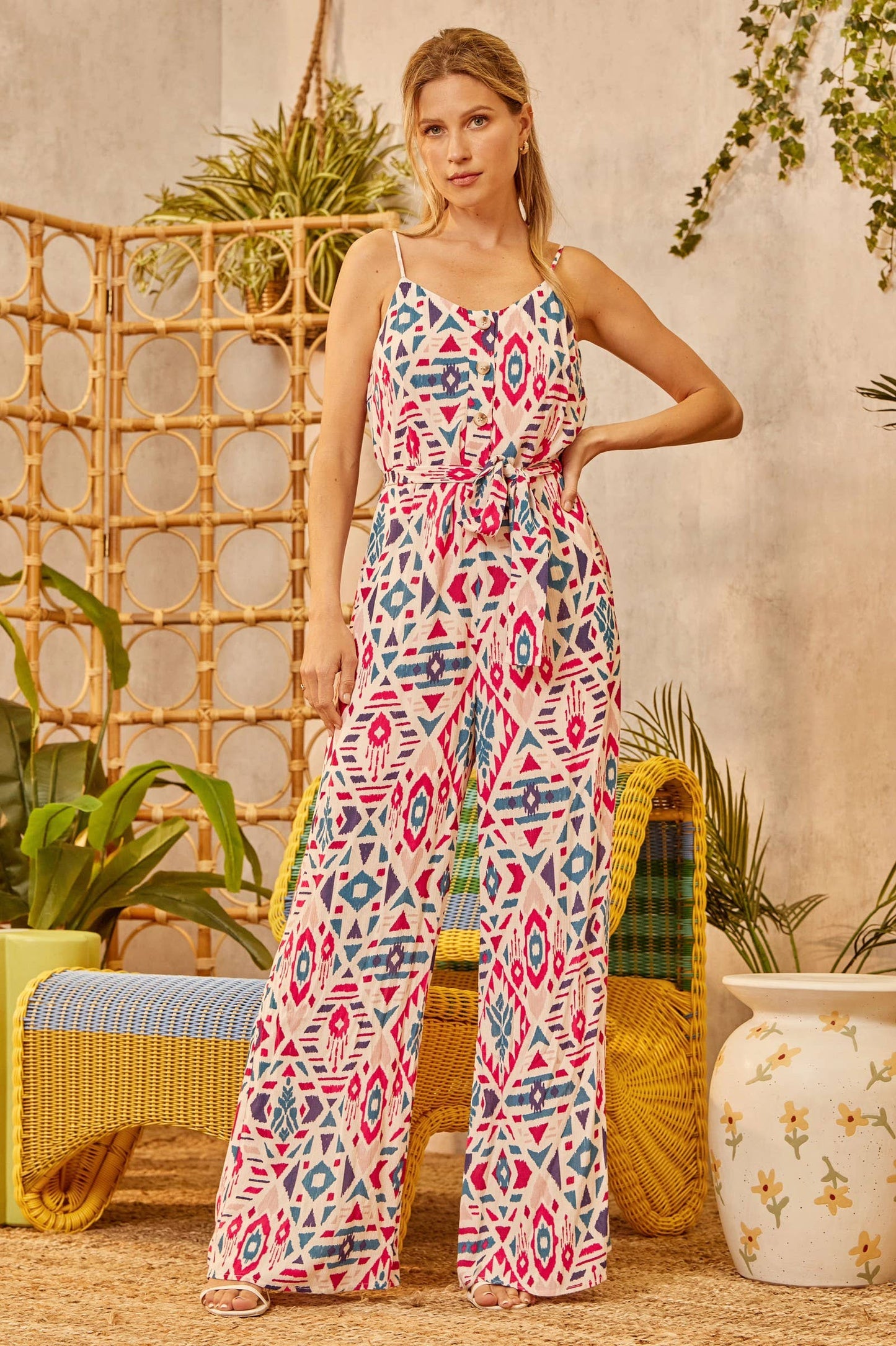 Print Sleeveless Jumpsuit