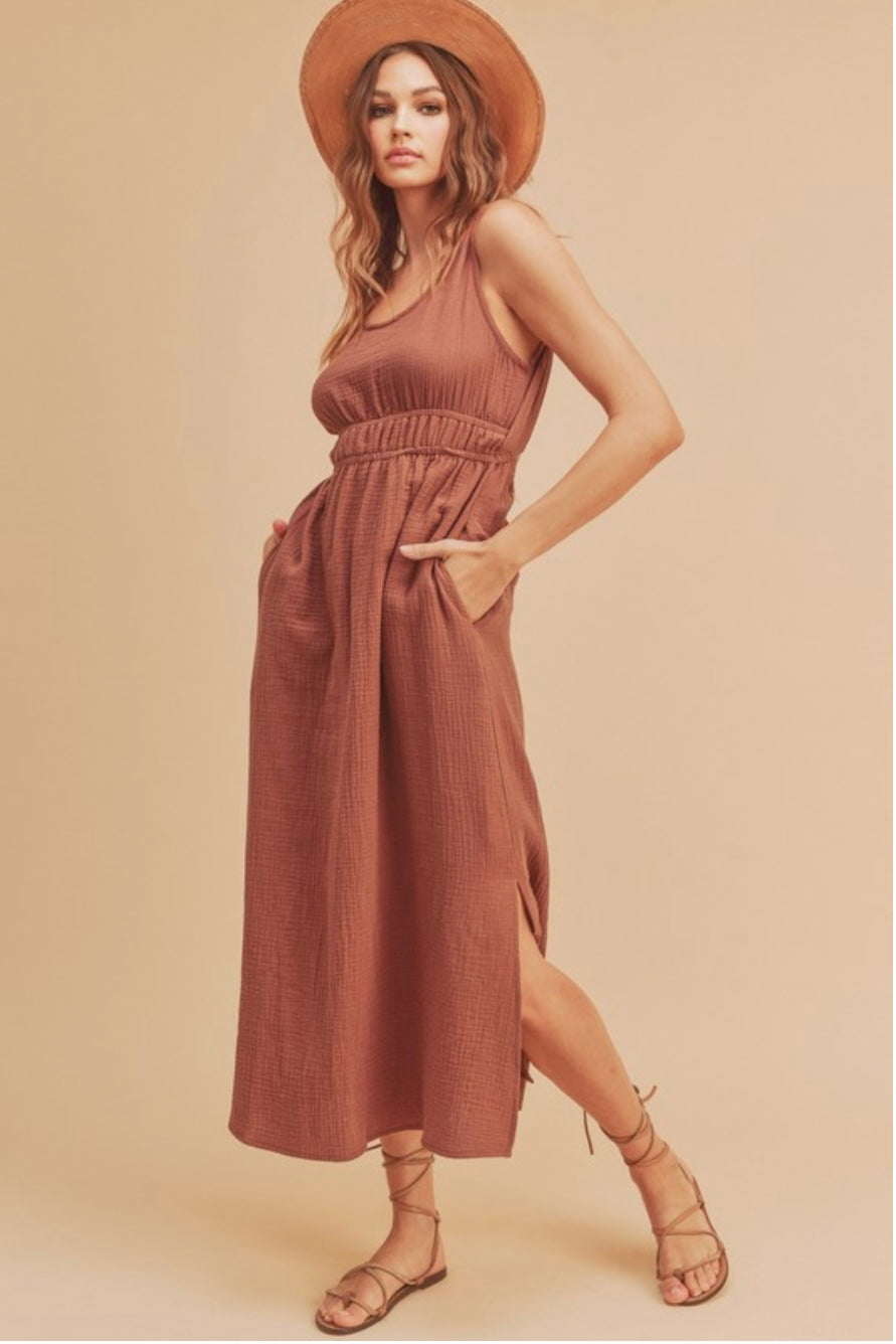 Perfect gauzy cotton midi dress