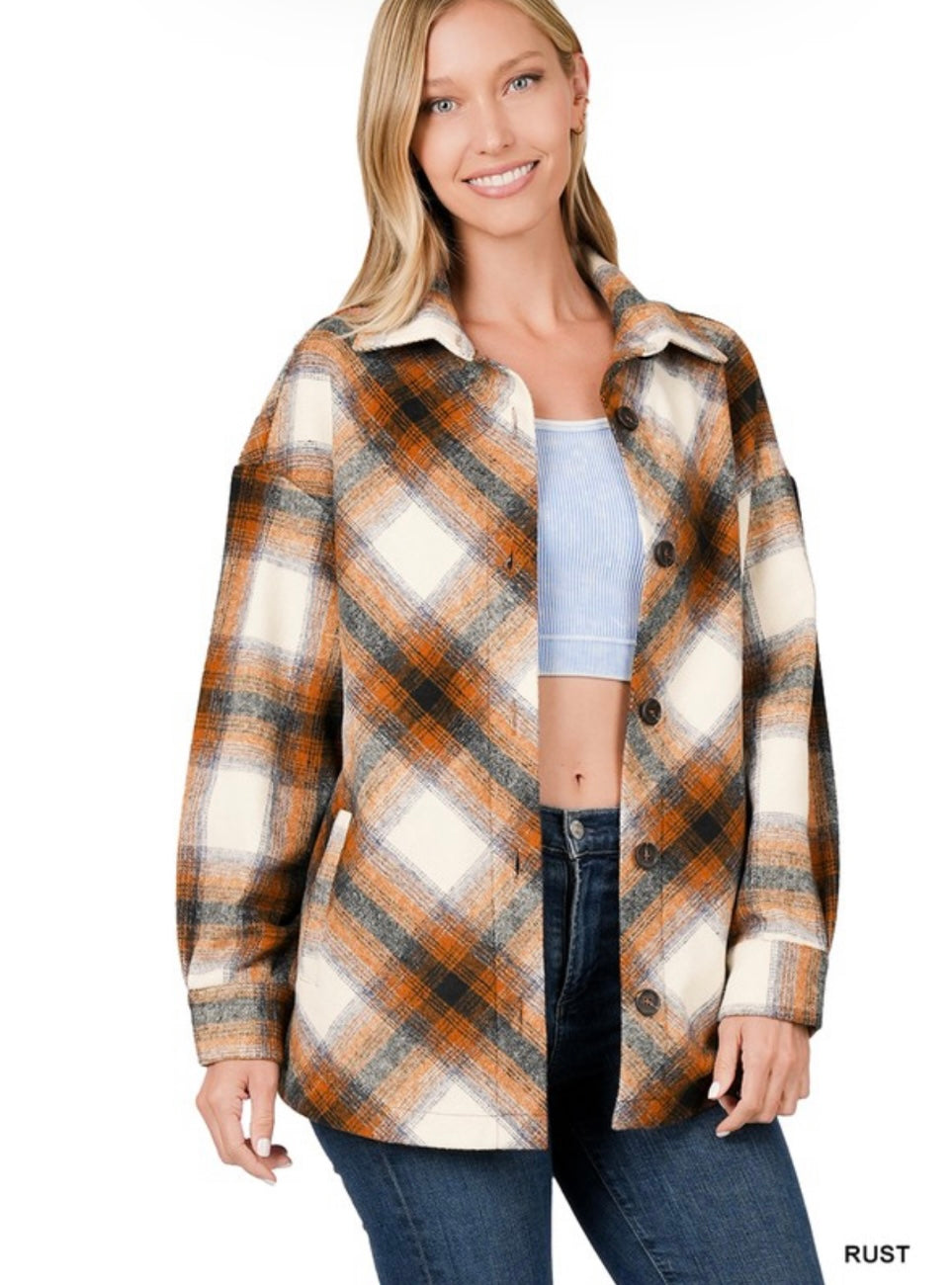 PLAID SHACKET WITH POCKETS