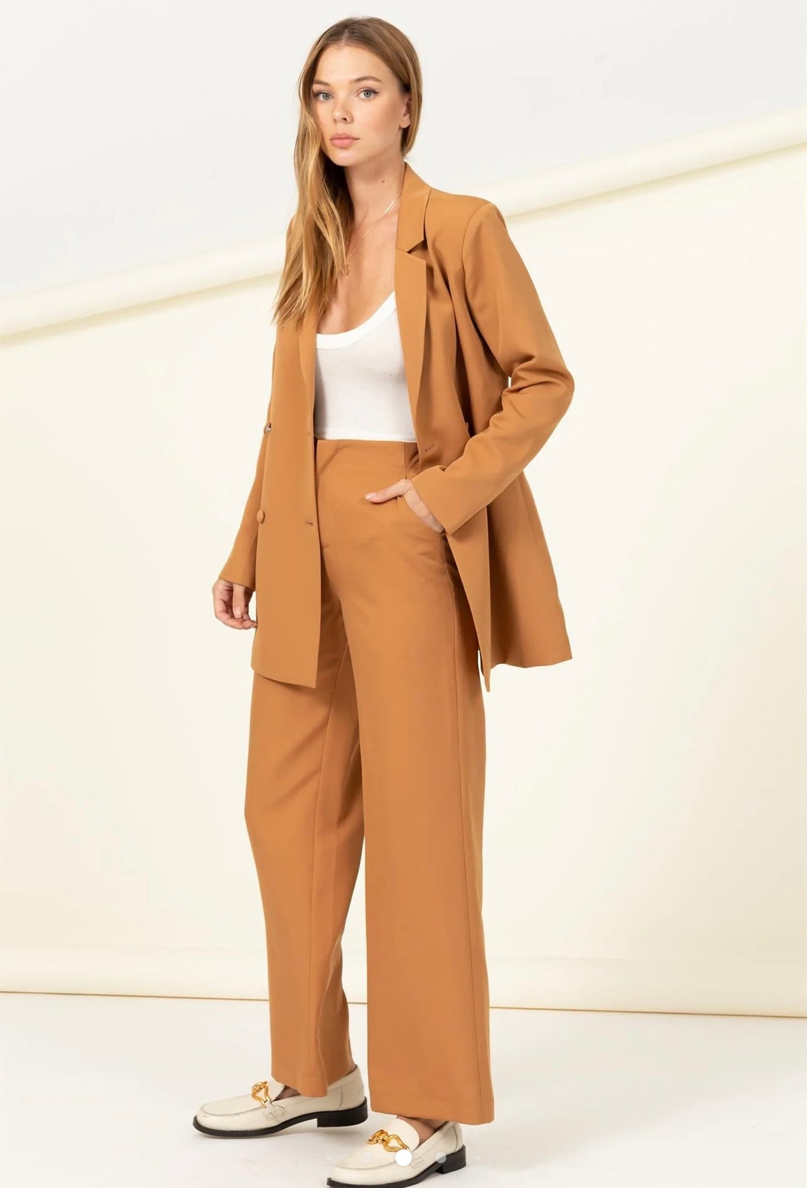 ELEGANT LOVE HIGH-WAIST STRAIGHT PANTS