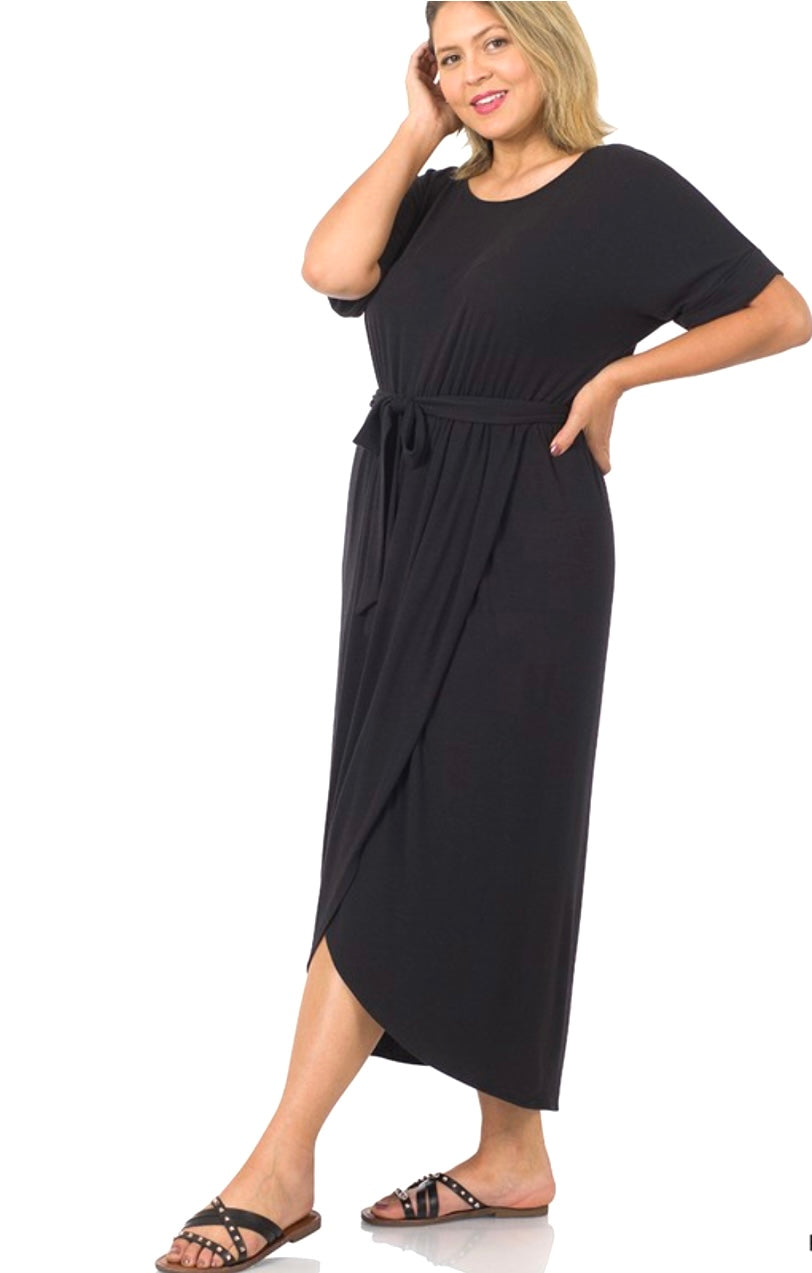 Plus Tulip Wrap Dress