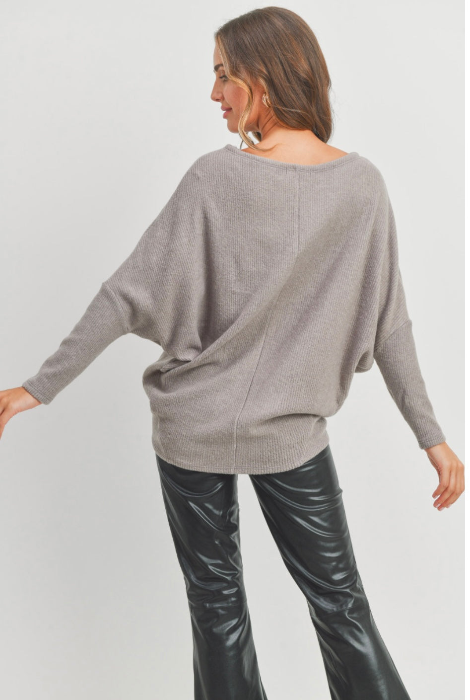 Long Sleeve High Low Knit Top